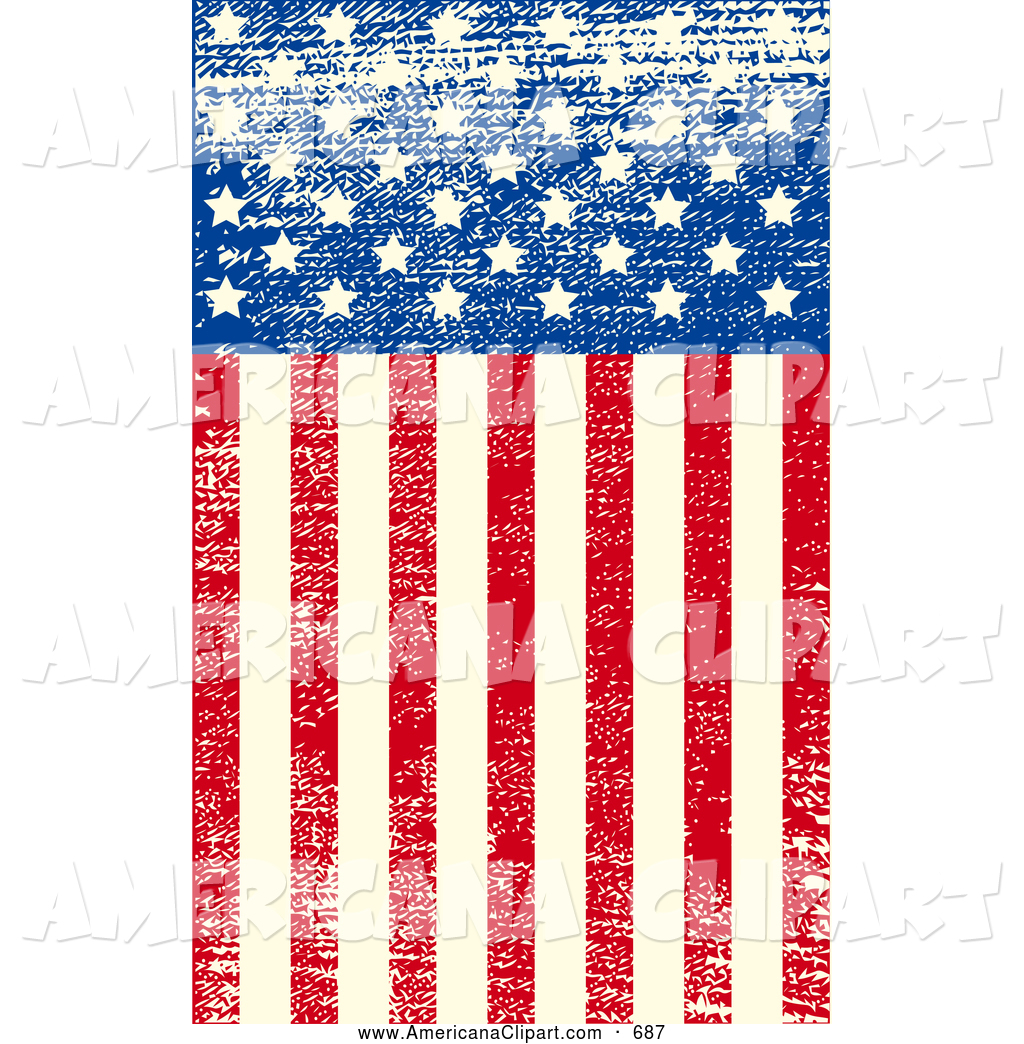 Distressed American Flag Clipart.