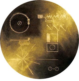 The Voyager Spacecraft's Golden Record containing music (Bach.