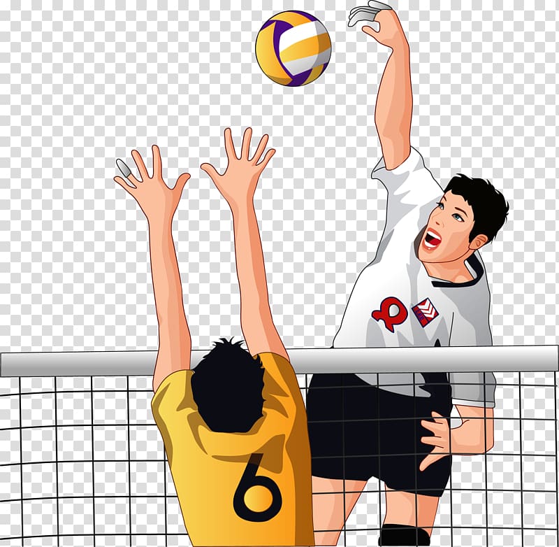 Volleyball player wearing white 8 jersey shirt illustration.