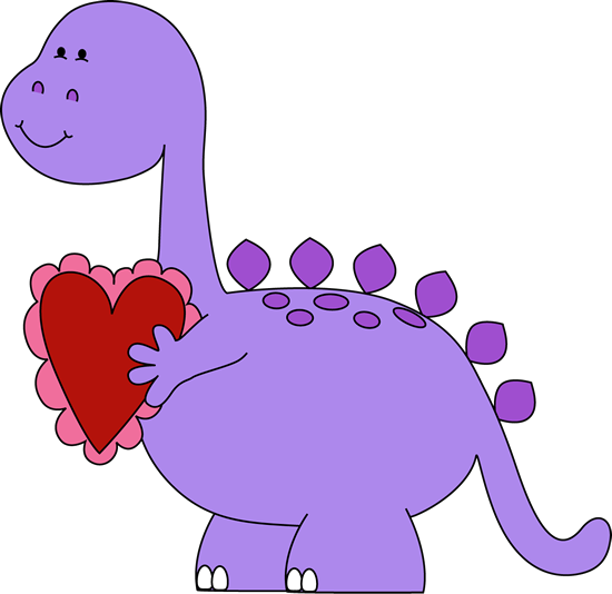 Valentine\'s Day Dinosaur Clip Art.