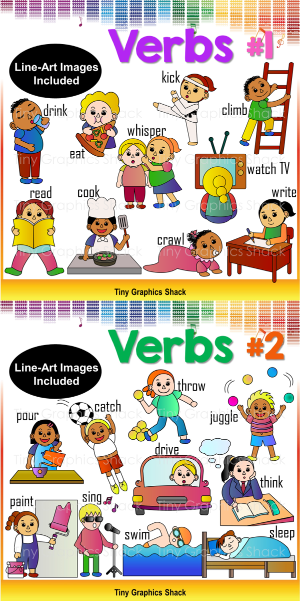 Verbs and Actions Clip Art #1.