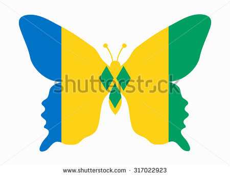 Guyana Flag Butterfly Stock Vector 317023946.