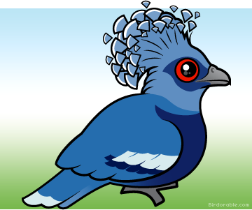 Meet the Cute Victoria Crowned Pigeon by Birdorable.