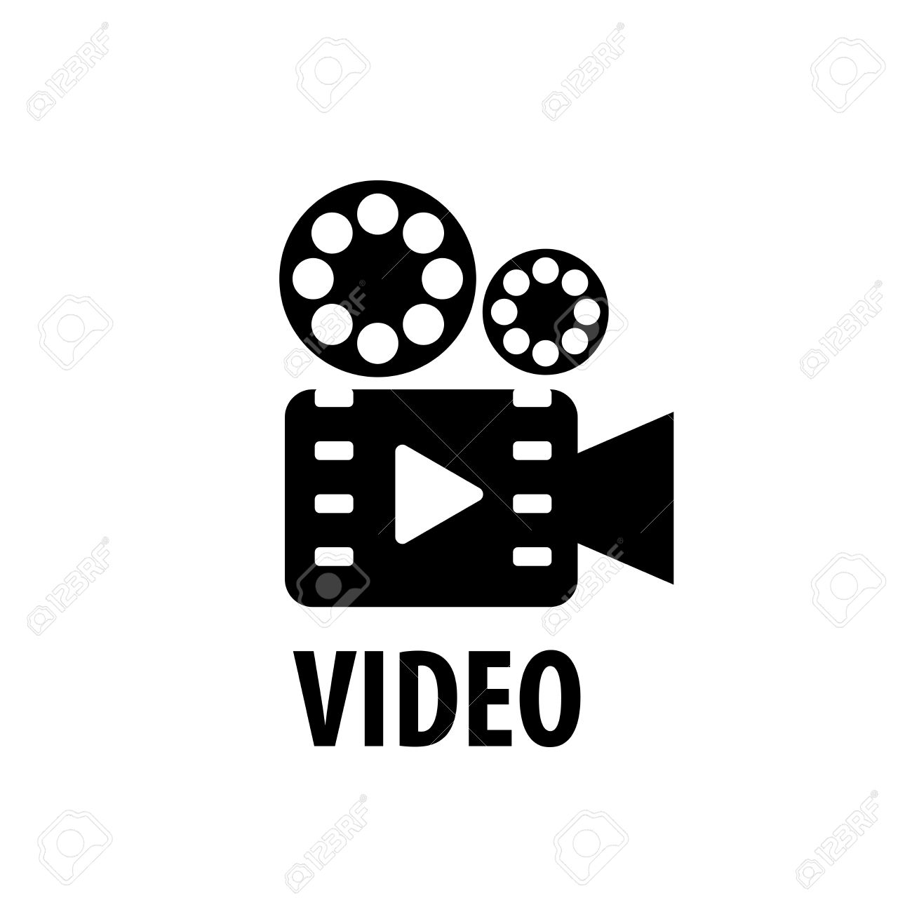 Video Camera Logo Design Template. Vector Illustration Royalty.