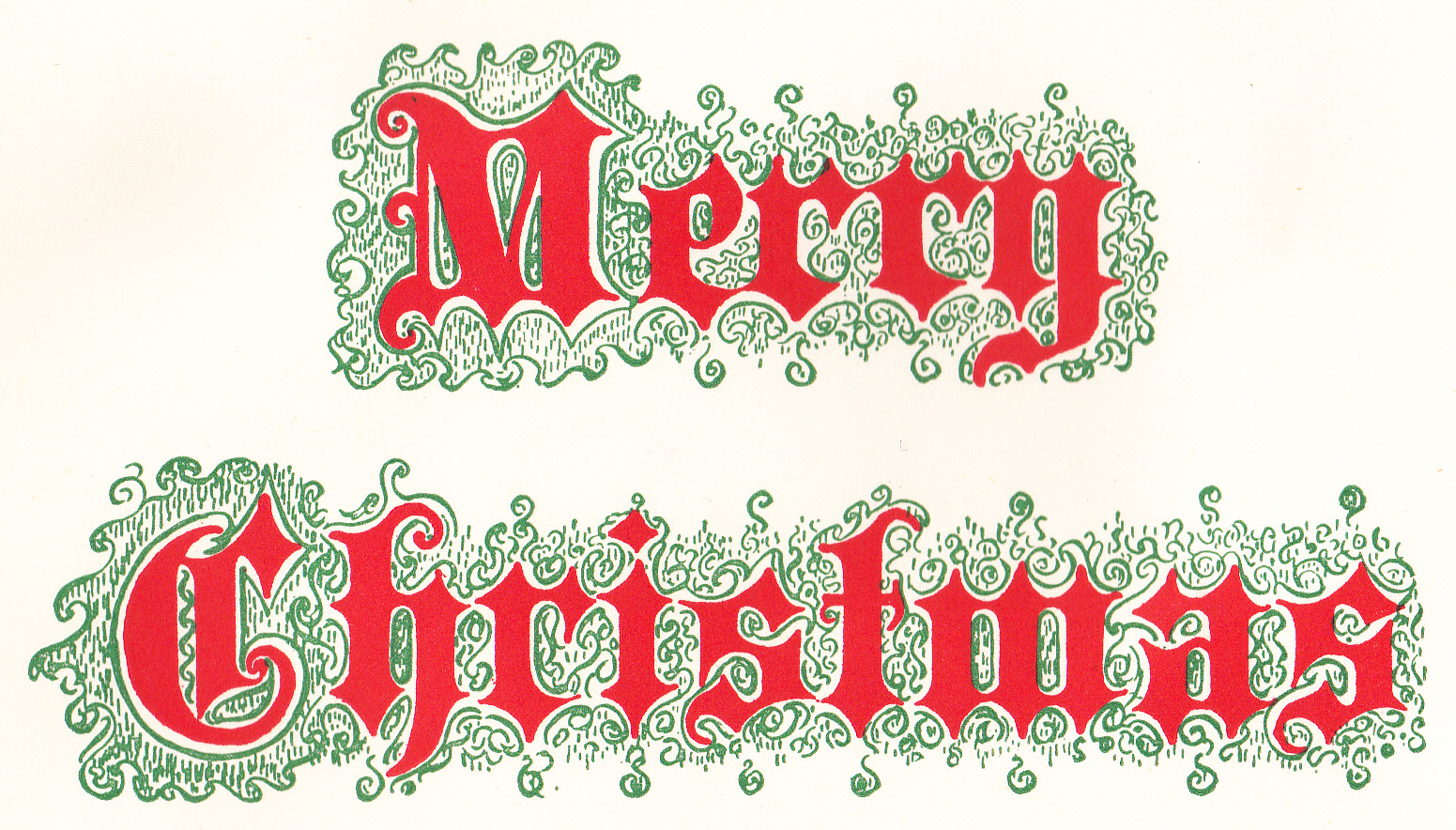 Vintage Merry Christmas Clipart.