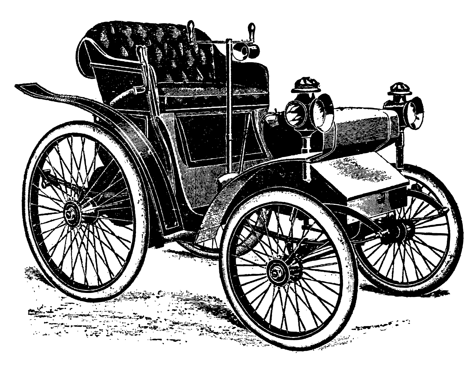 Free vintage clip art images: Vintage cars and coaches clip art.