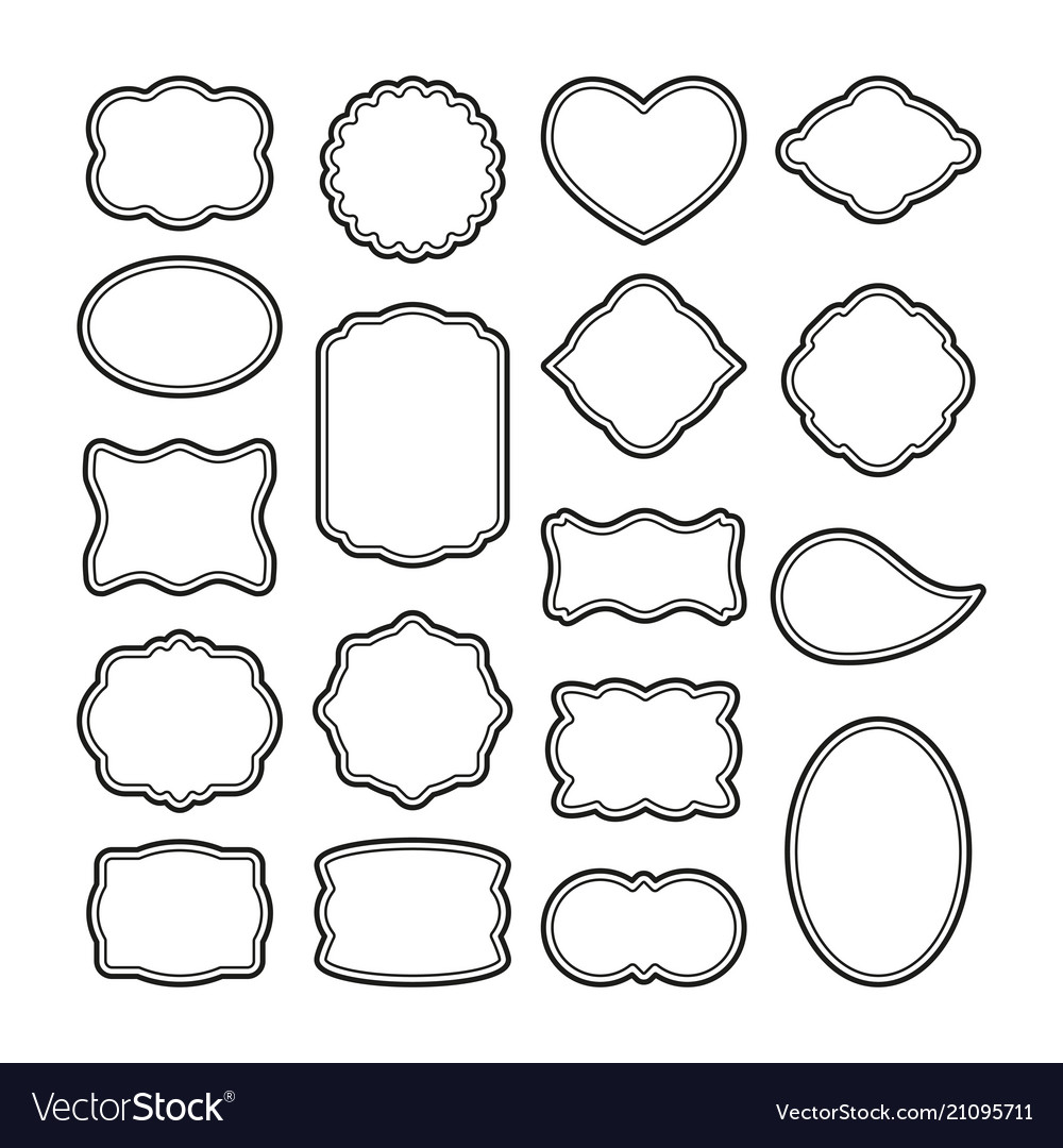 Decorative vintage frames blank labels template.