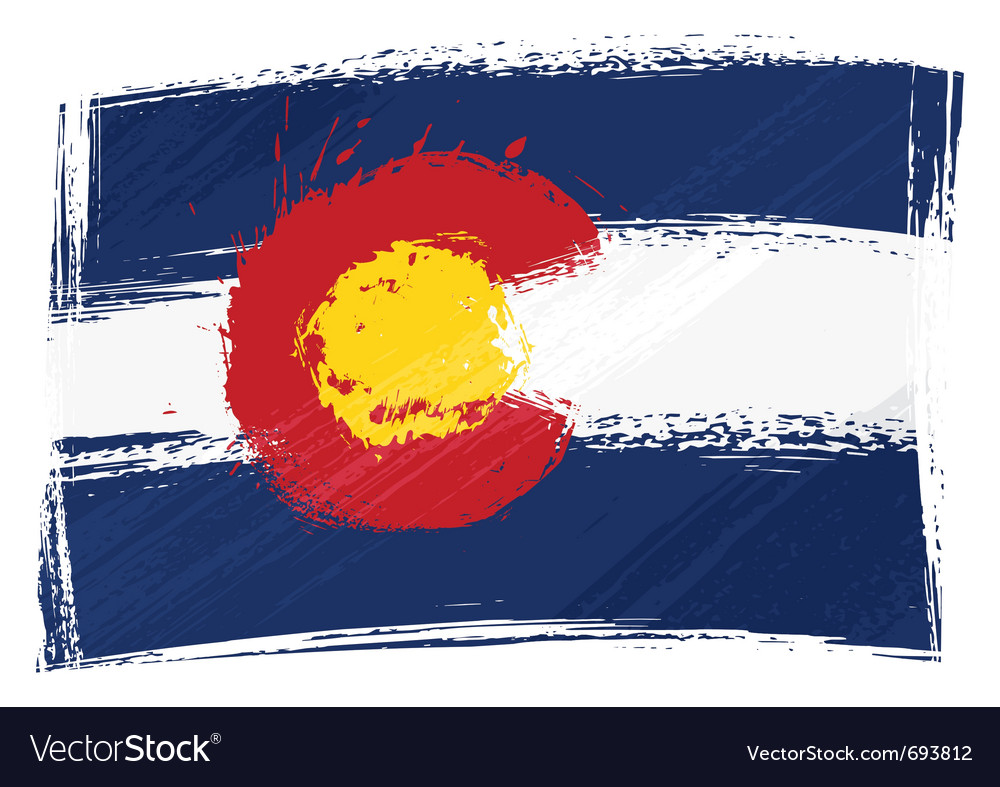 Grunge colorado flag.