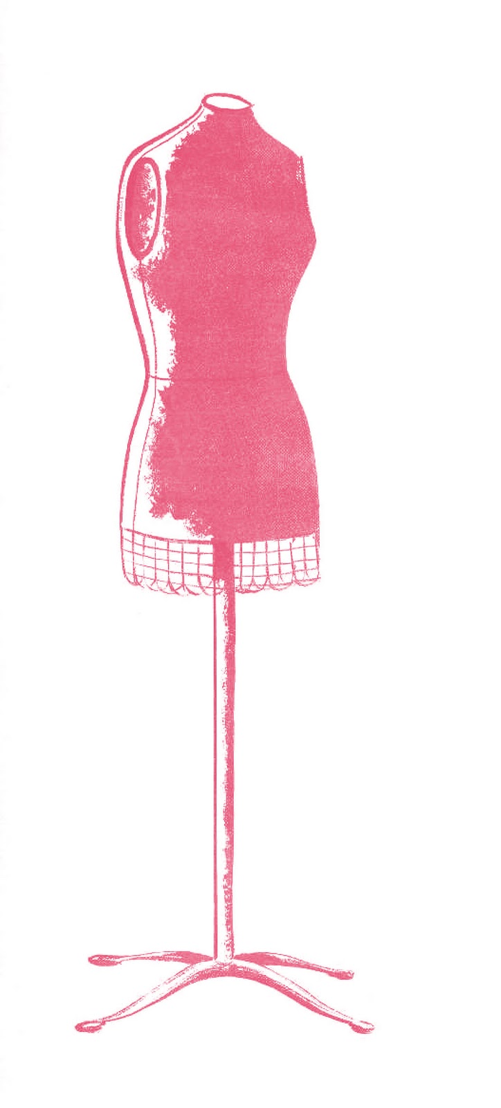 Vintage Dress Form Clip Art free image.