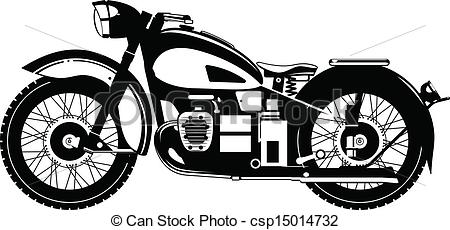 Vintage Motorcycle Clipart Black And White.