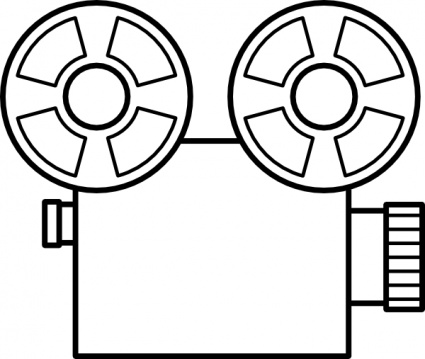 Vintage Movie Camera Clip Art.