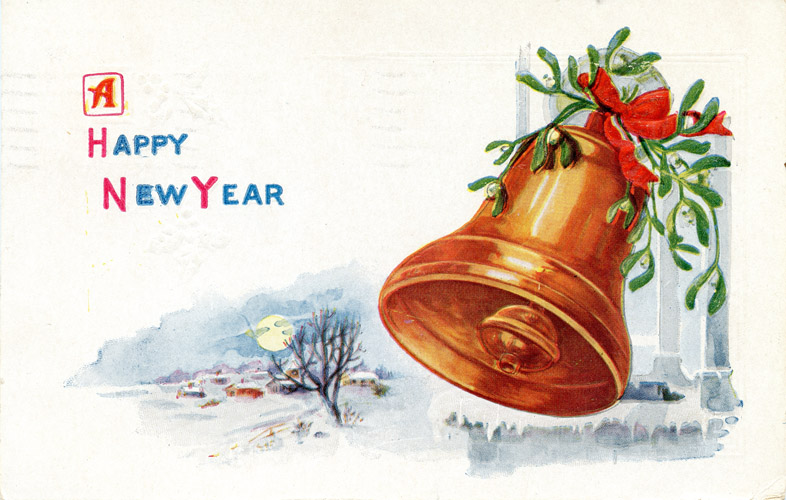 Vintage Happy New Year Clipart.