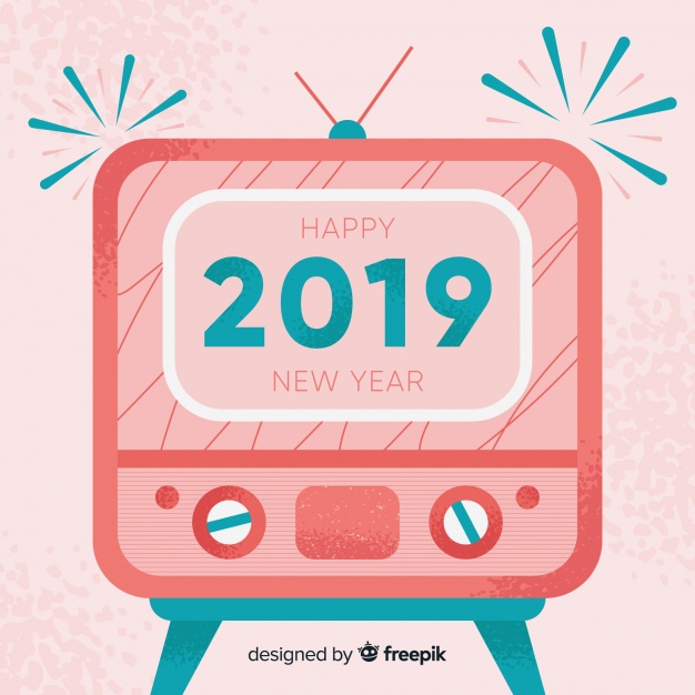 Vintage new year 2019 background Vector.