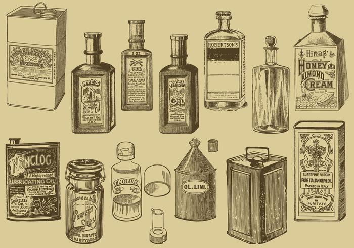 Vintage Oil Bottles And Cans.