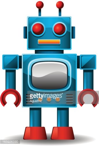 Vintage Robot Clipart Image.