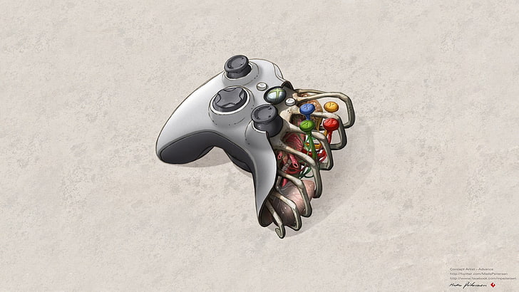 HD wallpaper: multicolored game controller clip art, artwork.