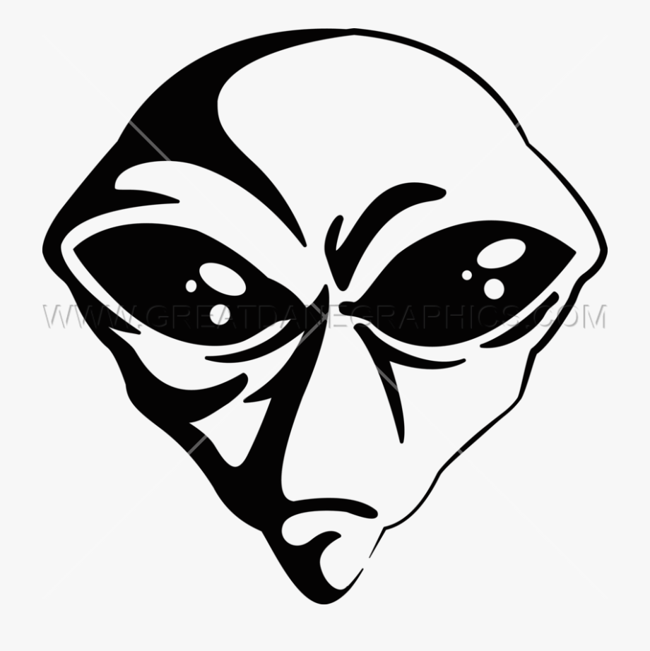 Alien Head Clipart Black And White.