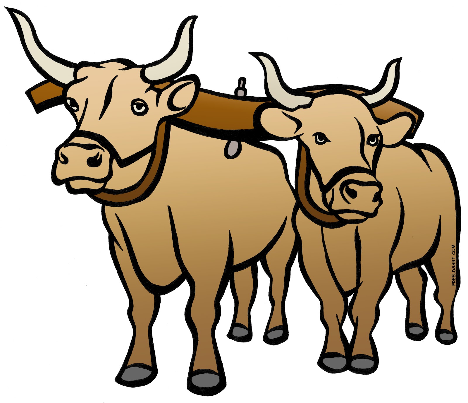 Yoke of oxen clipart.