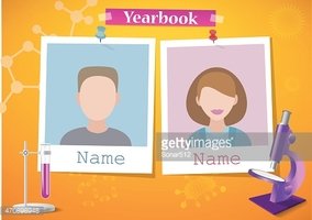 School Album Yearbook and Science stock vectors.