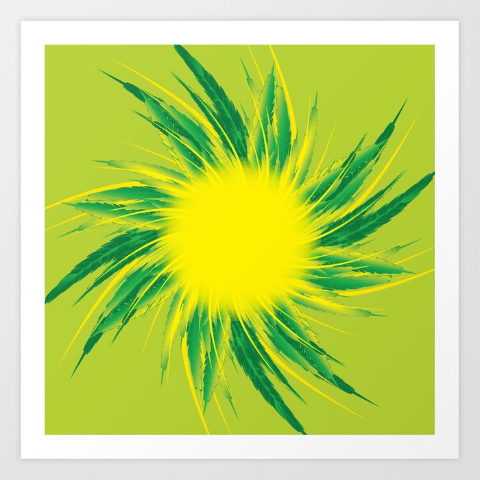 Green Sun Art Print.