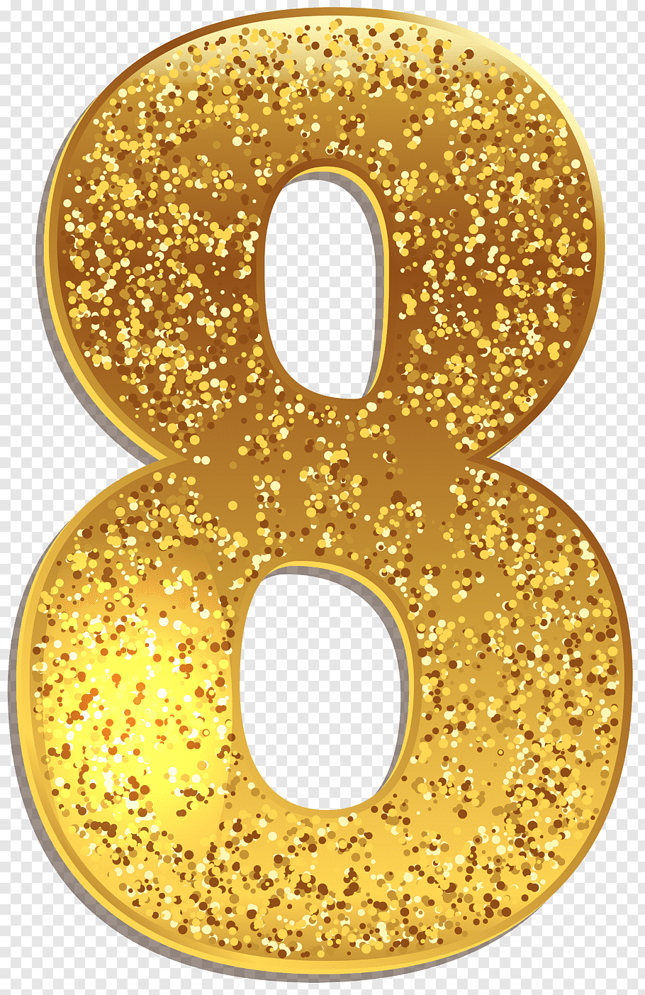 Gold 8, Number, Number Eight Gold Shining free png.