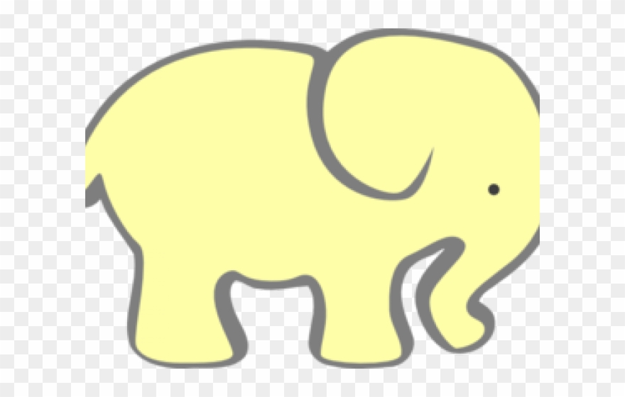 Larger Clipart Gray Yellow Elephant.