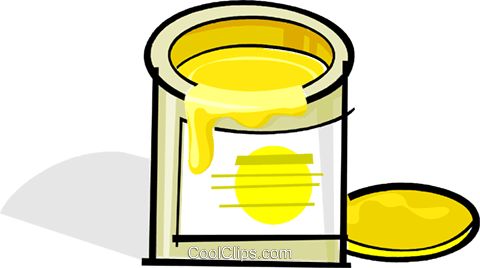 can of yellow paint Royalty Free Vector Clip Art.