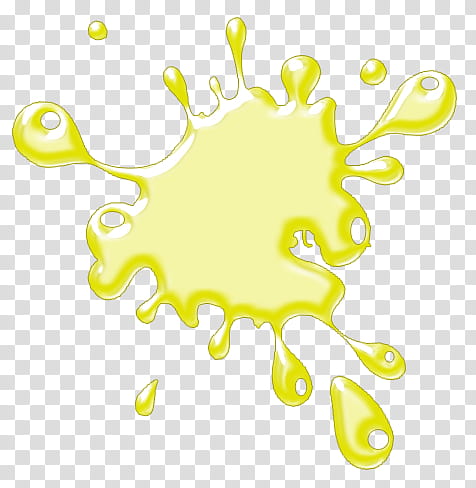 Yellow splash illustration transparent background PNG.