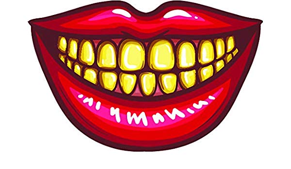 Amazon.com: Simple Red Lip Mouth with Teeth Cartoon Emoji.