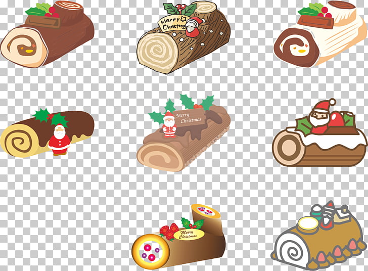 Christmas cake Yule log Swiss roll Lebkuchen , roll PNG.