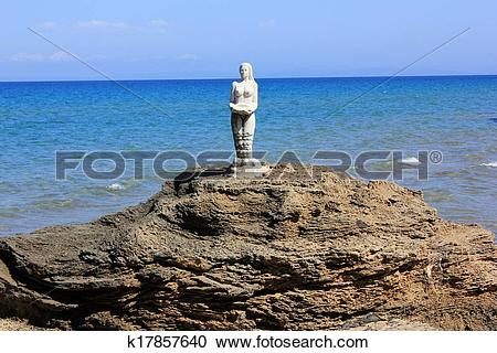 Stock Photography of Mermaid statue, Zante island k17857640.