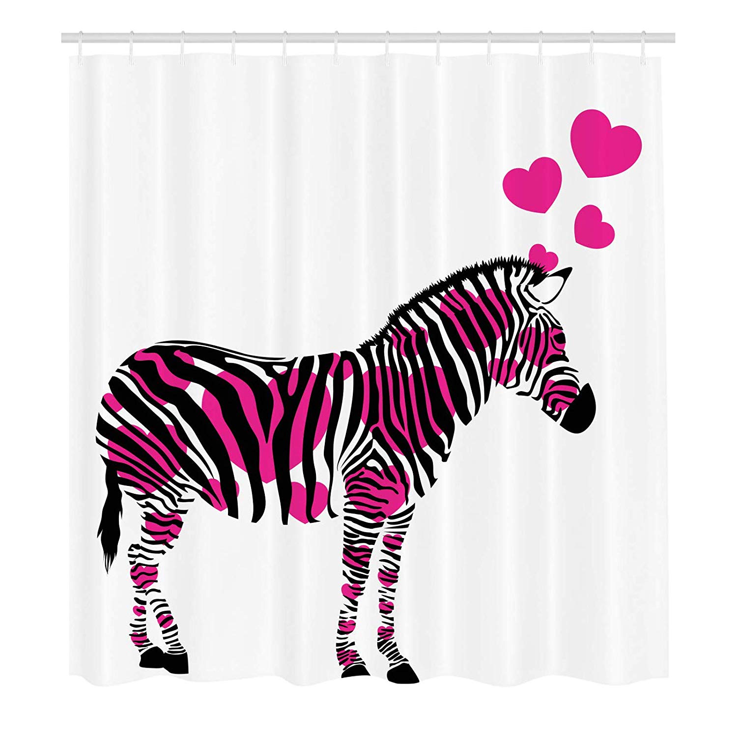 Amazon.com: Laibao Pink Zebra Shower Curtain, Zebra in Love.