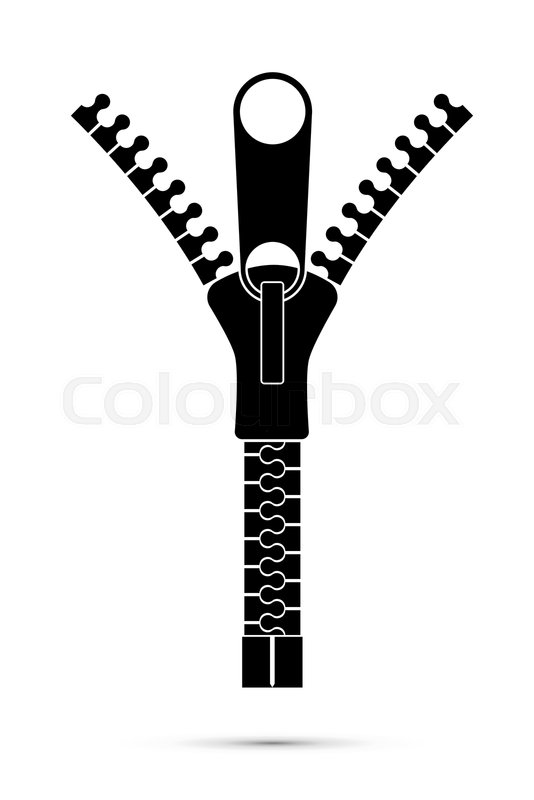 Clothing fastener vertical flat vector.