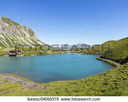 Stock Photograph of "Zurser See lake, Lechtal Alps, Zurs, Lechtal.