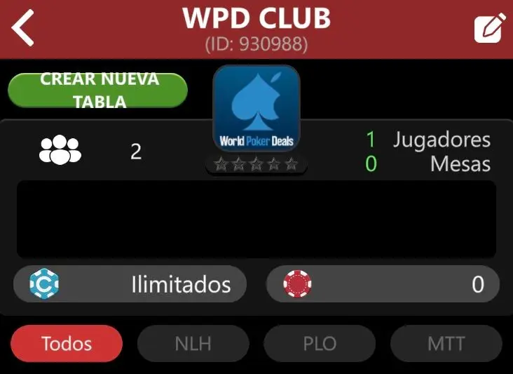 Crear nueva mesa en ClubGG Poker