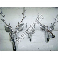 Silver Aluminium Stag Head