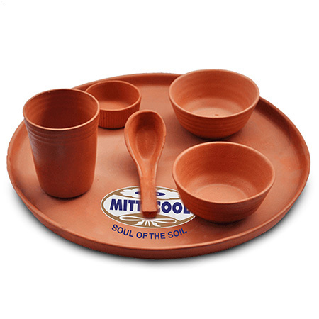 Reddish Brown Clay Dinner Set (12 Inch)