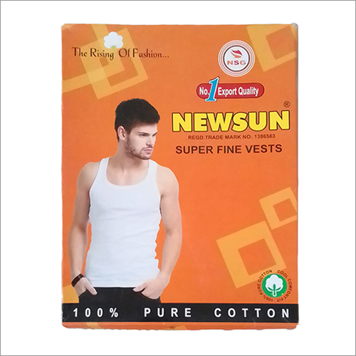 100% Cotton White Vest - Men's Comfortable Fit , Soft Fabric for Everyday Wear