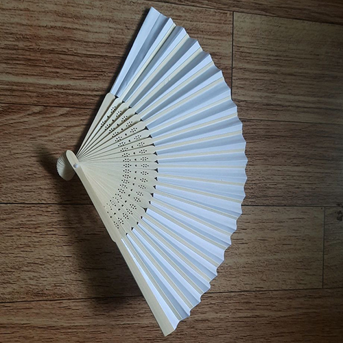 White Hand Fan - Color: Multicolor