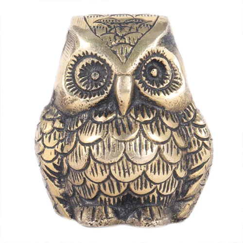 Brass Paperweight Owl - Color: Silver