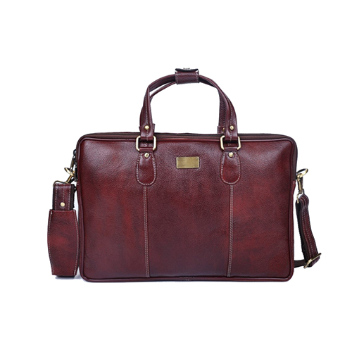 Genuine Leather Office Bag - Color: Brown