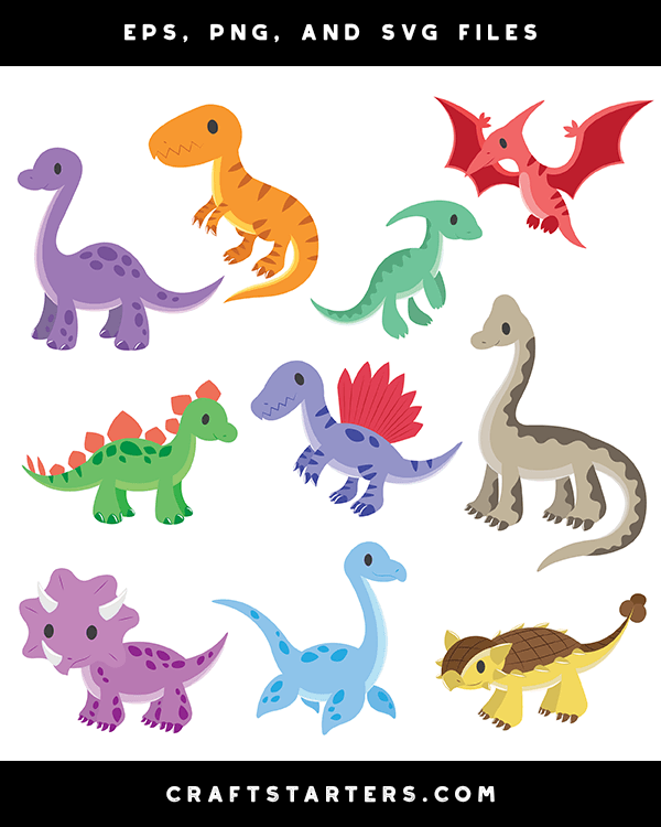 Baby Dinosaur Clip Art (graphic) By Clipartisan · Creative Fabrica 6FA