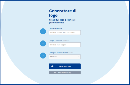 Generatore di logo inserisci il nome dell'azienda