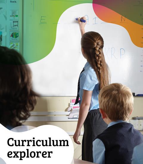 A student writes on a whiteboard in a school classroom