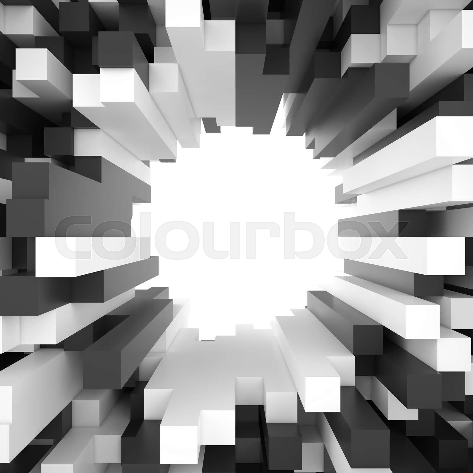 Background of white and black cubes | Stock image | Colourbox