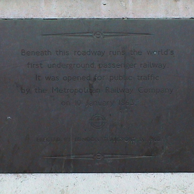 First underground passenger railway - LT plaque