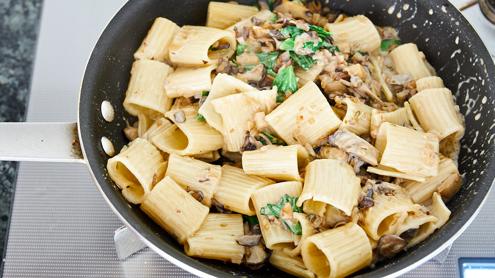 Paccheri with Maitake Basil Sauce