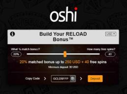 Oshi casino introduces build your bonus feature