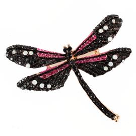 Rhinestone Dragonfly Brooch