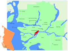 Lage in der Region Metro Vancouver